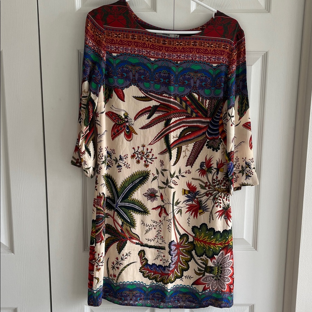 Desigual Exquisite and Elegant Colorful Butterfly Print Dress! So beautiful - Picture 3 of 5